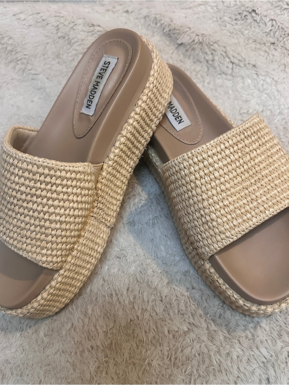 Steve Madden espadrille Neutral Woven Platform Slide Sandals